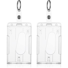 ID Card Badge Holder with Key Ring