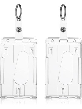 ID Card Badge Holder with Key Ring